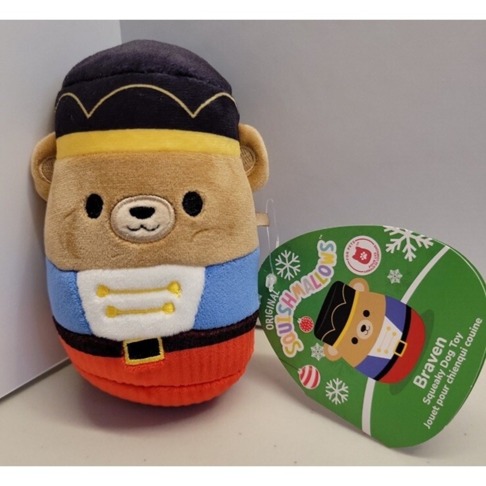SQUISHMALLOW Braven PLUSH Kellytoy Stuffed Animal‎ Holiday Christmas 5" Dog Toy
